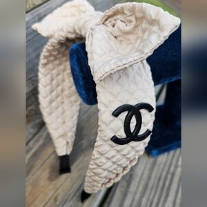 Chanel Cream Quilted Hairband